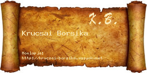 Krucsai Borsika névjegykártya